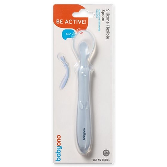 Ложечка силіконова BabyOno еластична, сірий (785/01) - Pampik