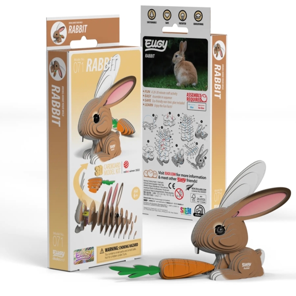 Збірна 3Д модель Eugy Зоопарк Кролик (XEG-071) - Pampik - 5