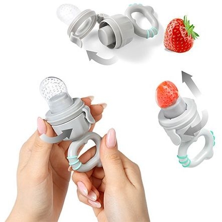 Ниблер для кормления BabyOno Дино, серый (1551) - Pampik - 6