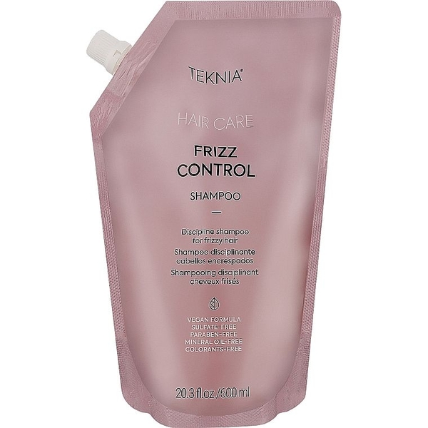 Шампунь для неслухняного або в'юнкого волосся Lakme Teknia Frizz Control Shampoo безсульфатний 600 мл - Pampik