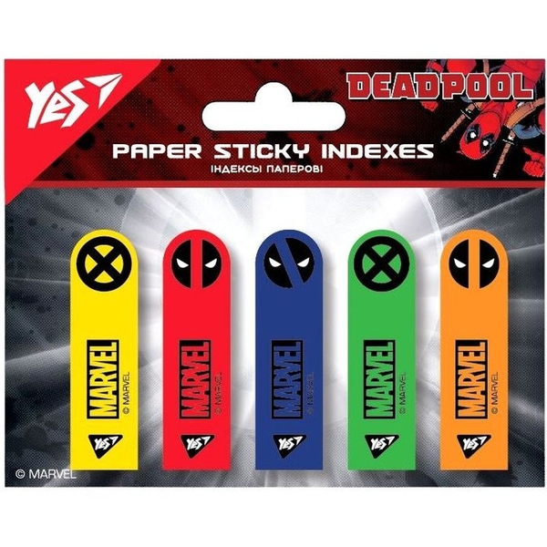 Индексы бумажные Yes Marvel Deadpool 50x15 мм 100 шт. (170313) - Pampik