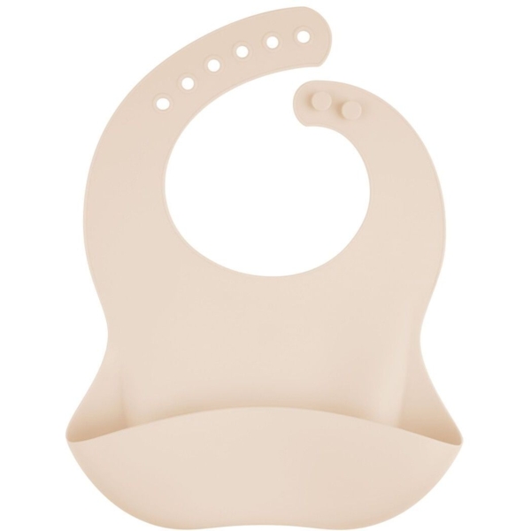 Слинявчик силіконовий Canpol Babies з кишенькою, кремовий (51/030_cre) - Pampik