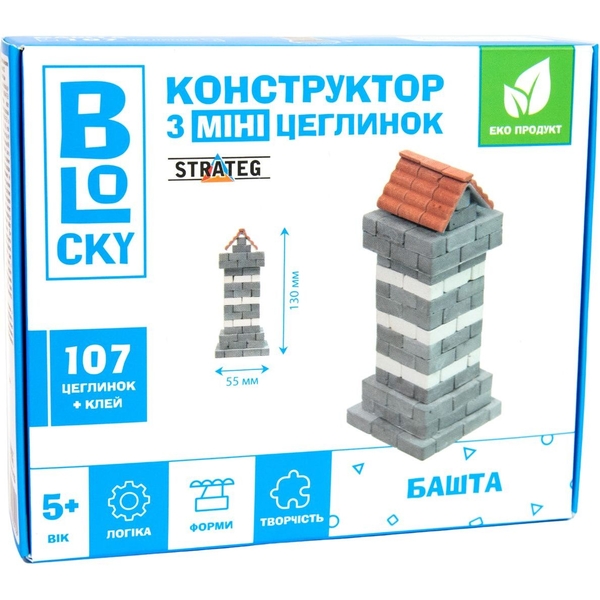 Конструктор из мини-кирпичиков Strateg Blocky Башня, 107 элементов (31022) - Pampik