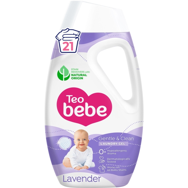 Рідкий заcіб для прання Teo Bebe Gentle & Clean Lavender дитячий, 945 мл - Pampik