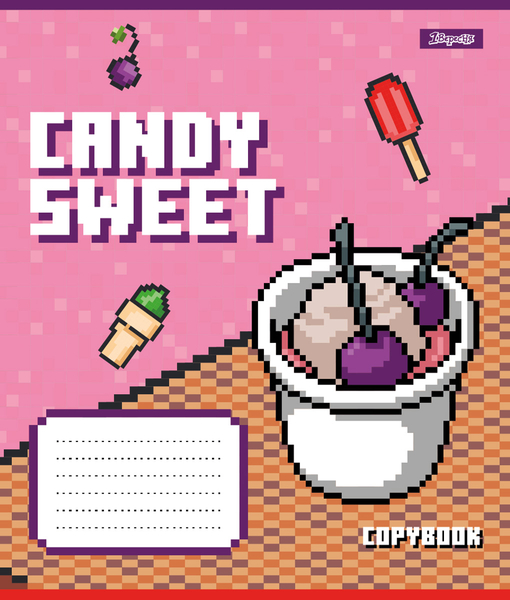 Набір зошитів 1 Вересня Candy sweet А5, в косу лінію, 12 аркушів, 25 шт. (767201) - Pampik - 2