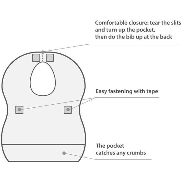 Нагрудник мягкий одноразовый BabyOno, 23.5 x 34.5 см, 10 шт. - Pampik - 4