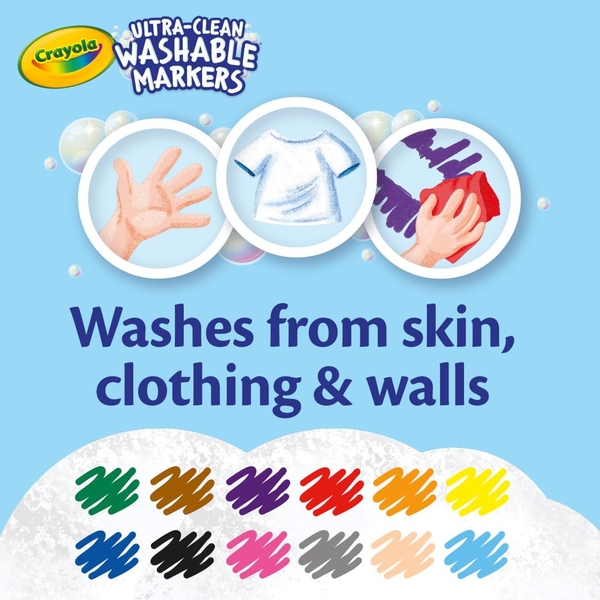 Набір фломастерів Crayola Washable широка лінія, 12 шт. (58-8340) - Pampik - 4