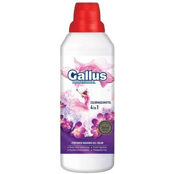 Гель для прання Gallus Professional Concentrated 4в1 Color, 1 л, 28 прань - Pampik