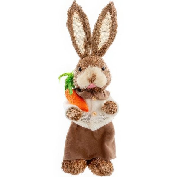 Пасхальный кролик Elen Dekor с морковкой 35 см (820-043) - Pampik
