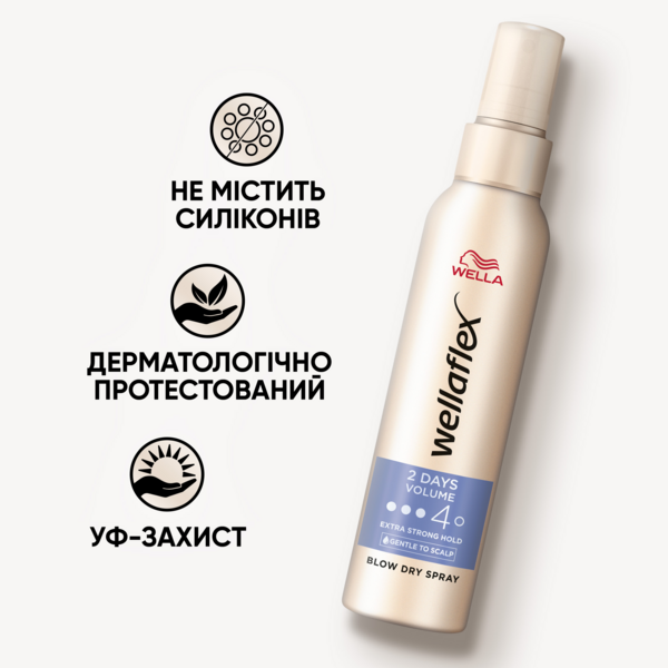 Спрей Wellaflex 2 Days Volume 4 для укладки феном 150 мл - Pampik - 3
