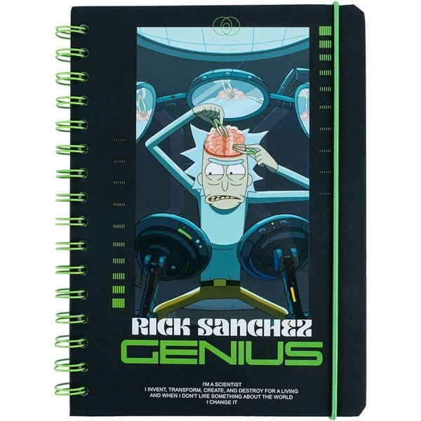 Блокнот Kite Rick and Morty A5 у клітинку 80 аркушів (RM24-190) - Pampik