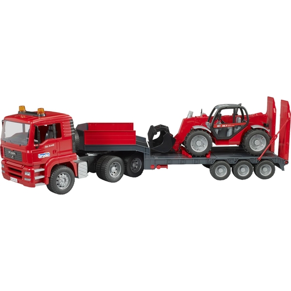 Игровой набор Bruder Тягач MAN TGA с прицепом и телескопический погрузчик Manitou MLT 633 1:16 (02774) - Pampik