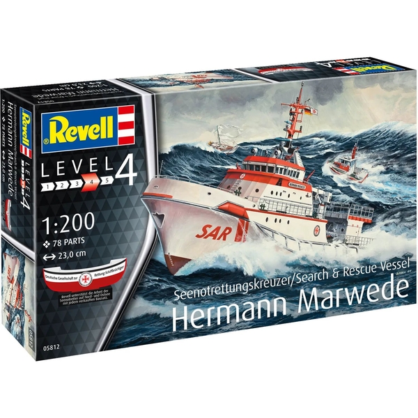 Сборная модель Revell Поисково-спасательное судно Hermann Marwede уровень 4, масштаб 1:200, 78 деталей (RVL-05812) - Pampik - 2
