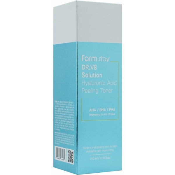 Тонер для лица FarmStay DR.V8 Solution Hyaluronic Acid Peeling Toner 210 мл - Pampik - 4