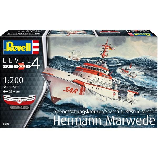 Сборная модель Revell Поисково-спасательное судно Hermann Marwede уровень 4, масштаб 1:200, 78 деталей (RVL-05812) - Pampik - 12