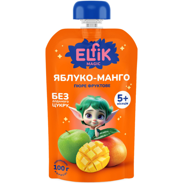 Пюре Elfik Magic Яблуко-Манго, 100 г - Pampik