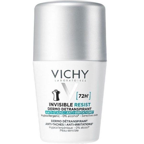 Кульковий дезодорант-антиперспірант Vichy Deo Invisible Resist 72 години захисту, 50 мл - Pampik