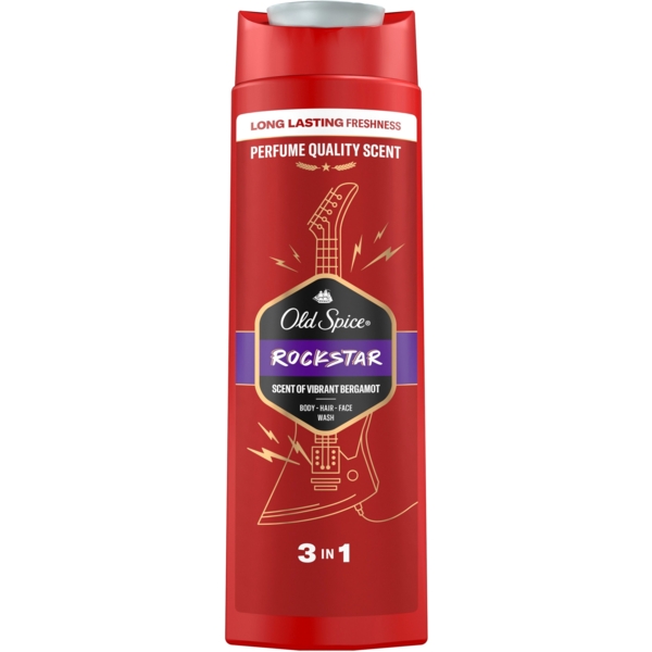 Гель для душу та шампунь Old Spice 3 в 1 Rockstar, 400 мл - Pampik