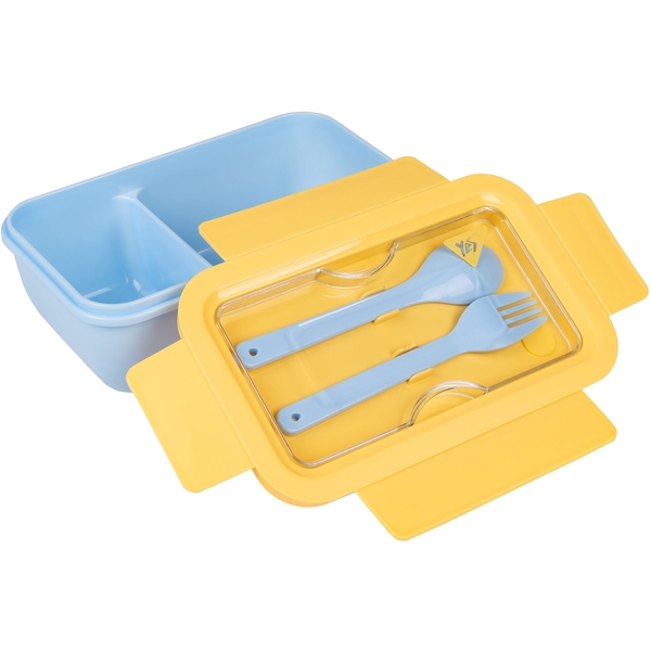 Ланч-бокс Yes Fusion с принадлежностями, желто-голубой, 850 мл (708168) - Pampik - 2