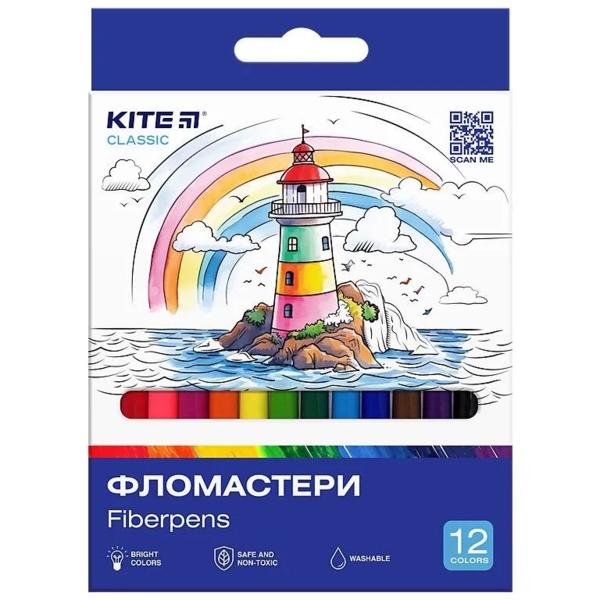 Фломастеры Kite Classic 12 шт. (K-447) - Pampik