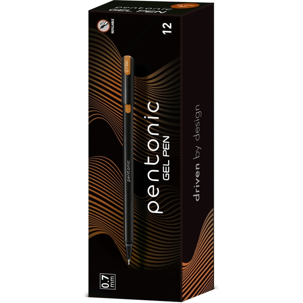 Ручка гелева Linc Pentonic чорнила помаранчеві упаковка 12 шт. (420420) - Pampik