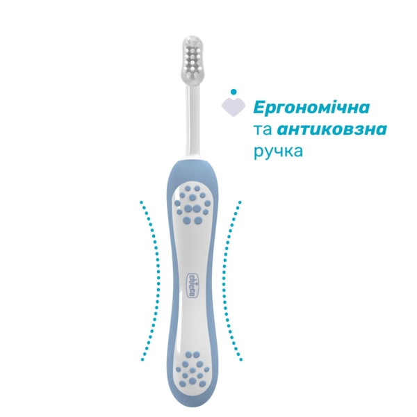 Зубна щітка Chicco для перших зубів, 6-36 міс., блакитна - Pampik - 3