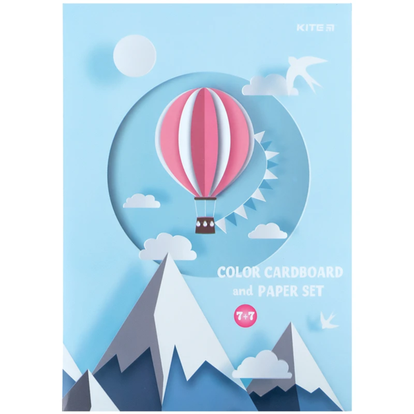 Набір паперу та картону Kite, A4, 7+7 шт. (K24-1256) - Pampik