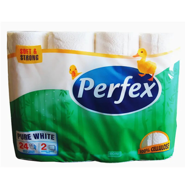 Двухслойная туалетная бумага Perfex Boni Hotel, 24 рулона - Pampik