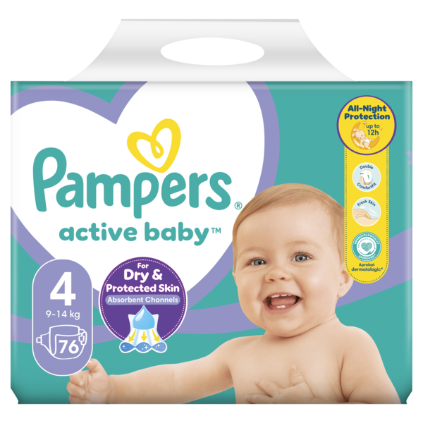 Підгузки на липучках Pampers Active Baby 4 (9-14 кг), 76 шт. - Pampik - 2