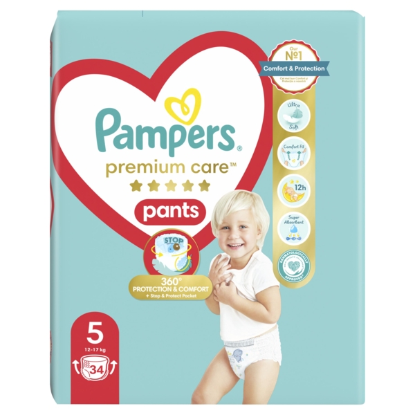 Підгузки-трусики Pampers Premium Care Pants 5 (12-17 кг), 34 шт. - Pampik - 3