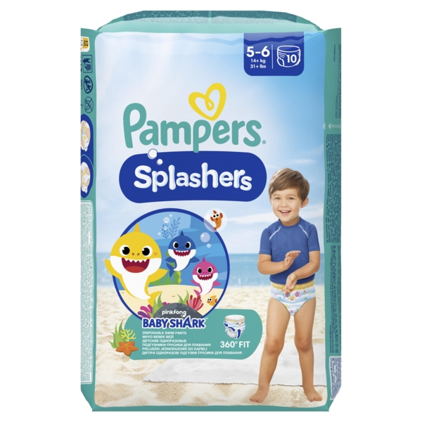Подгузники-трусики для плавания Pampers Splashers 5-6 (12-17 кг), 10 шт. - Pampik - 2