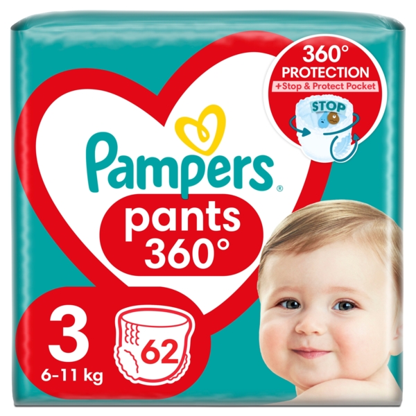 Підгузки-трусики Pampers Pants Midi 3 (6-11 кг), 62 шт. - Pampik