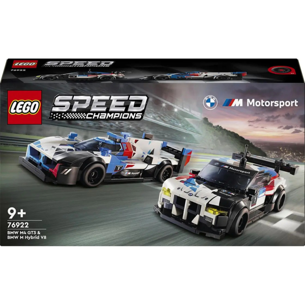 Конструктор LEGO Speed ​​Champions Автомобілі для гонки BMW M4 GT3 та BMW M Hybrid V8, 676 деталей (76922) - Pampik