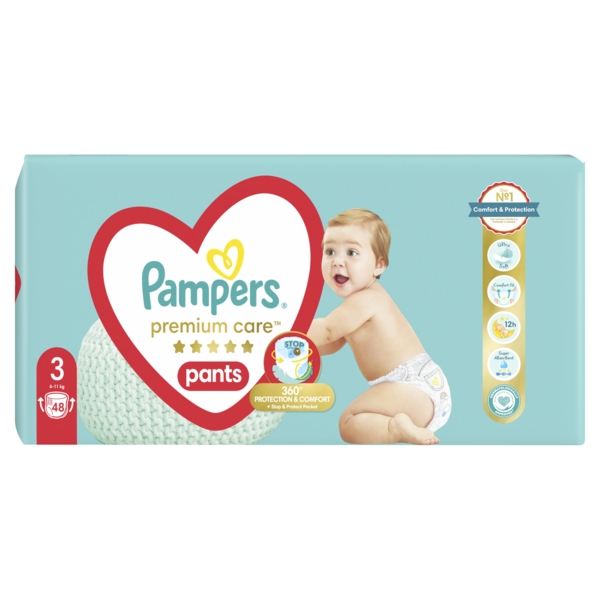 Підгузки-трусики Pampers Premium Care Pants 3 (6-11 кг), 48 шт. - Pampik - 2