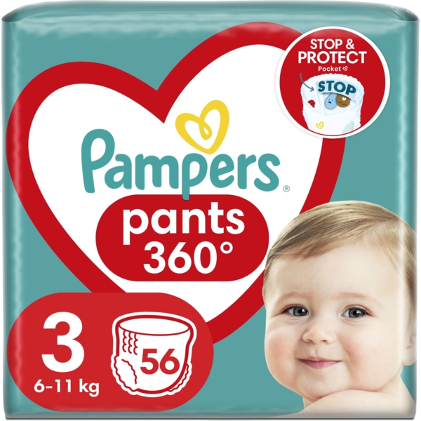 Підгузки-трусики Pampers Pants 3 (6-11 кг), 56 шт. - Pampik