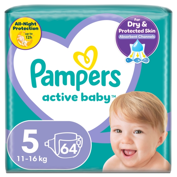 Підгузки на липучках Pampers Active Baby 5 (11-16 кг), 64 шт. - Pampik