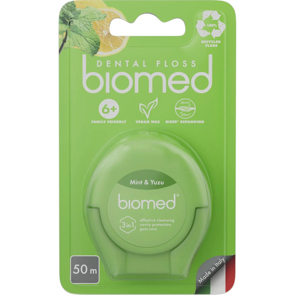 Зубна нитка Biomed Mint & Yuzu, 50 м - Pampik