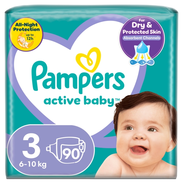 Підгузки на липучках Pampers Active Baby 3 (6-10 кг), 90 шт. - Pampik