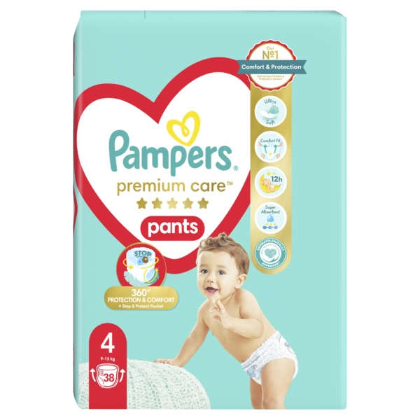 Підгузки-трусики Pampers Premium Care Pants 4 (9-15 кг), 38 шт. - Pampik - 3