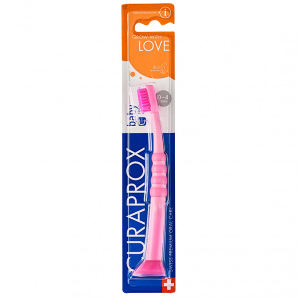 Зубная щетка детская Curaprox CS Baby с прорезиненной ручкой, розовый - Pampik - 3