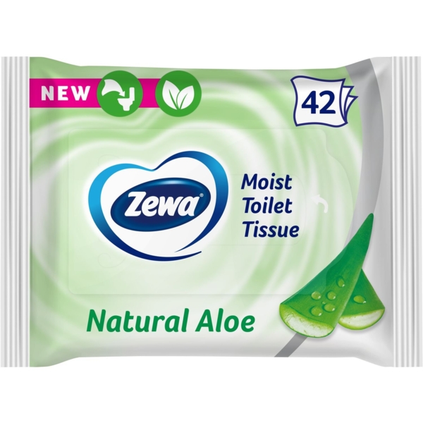 Влажная туалетная бумага Zewa Aloe Vera Moist, 42 шт. - Pampik