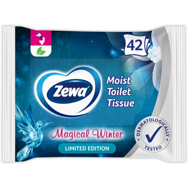 Вологий туалетний папір Zewa Winter лімітована зимова колекція, 42 шт. - Pampik