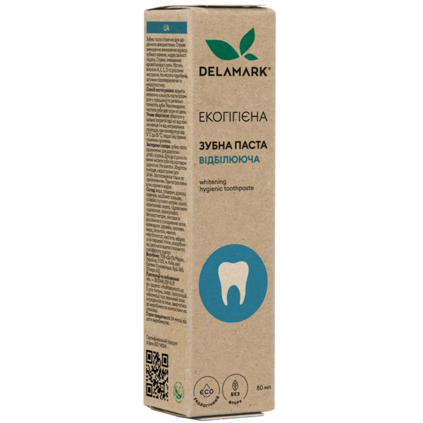 Зубна паста De La Mark Відбілююча, 80 мл - Pampik - 2