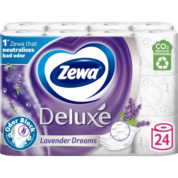 Туалетная бумага Zewa Deluxe Лаванда трехслойная, 24 рулона - Pampik - 2