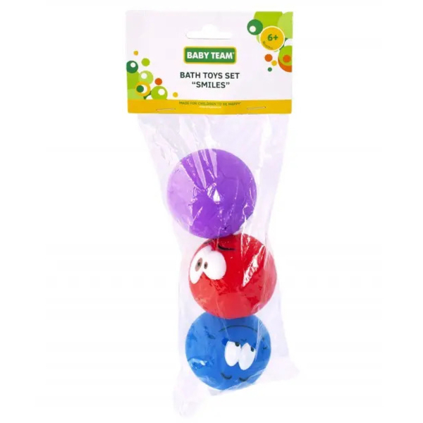 Набір іграшок для ванни Baby Team Смайлики (9023_набір_темний) - Pampik - 3