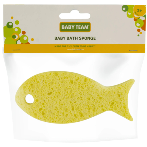 Губка для купання Baby Team Рибка, жовтий (7407) - Pampik - 3