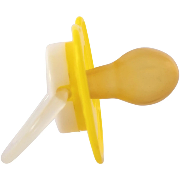 Пустышка латексная Baby Team классическая ночная, 6+ мес., желтый (3225) - Pampik - 2