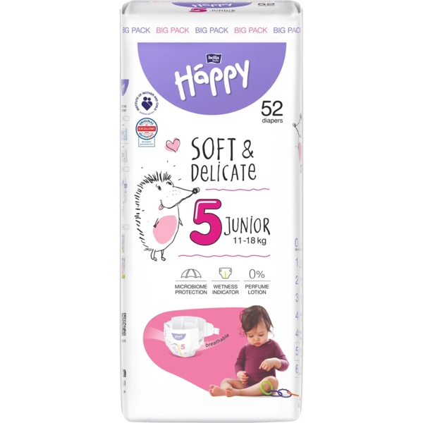 Підгузки на липучках Bella Baby Happy Junior 5 (11-18 кг), 52 шт. - Pampik