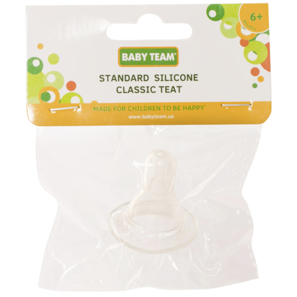 Соска силіконова Baby Team, класична, від 6 міс., Швидкий потік, 1 шт. (2201) - Pampik - 2