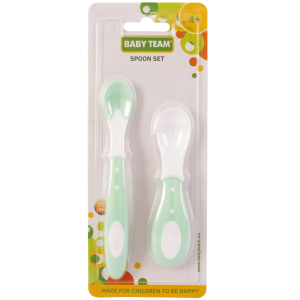 Набір ложок Baby Team, м'ятний, 2 шт. (6106_м'ятний) - Pampik - 3